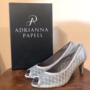 Adrianna Papel Silver Rhinestone High Heel Jamie Dress Pumps Shoes 5M